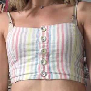 Striped Cropped Tank Top